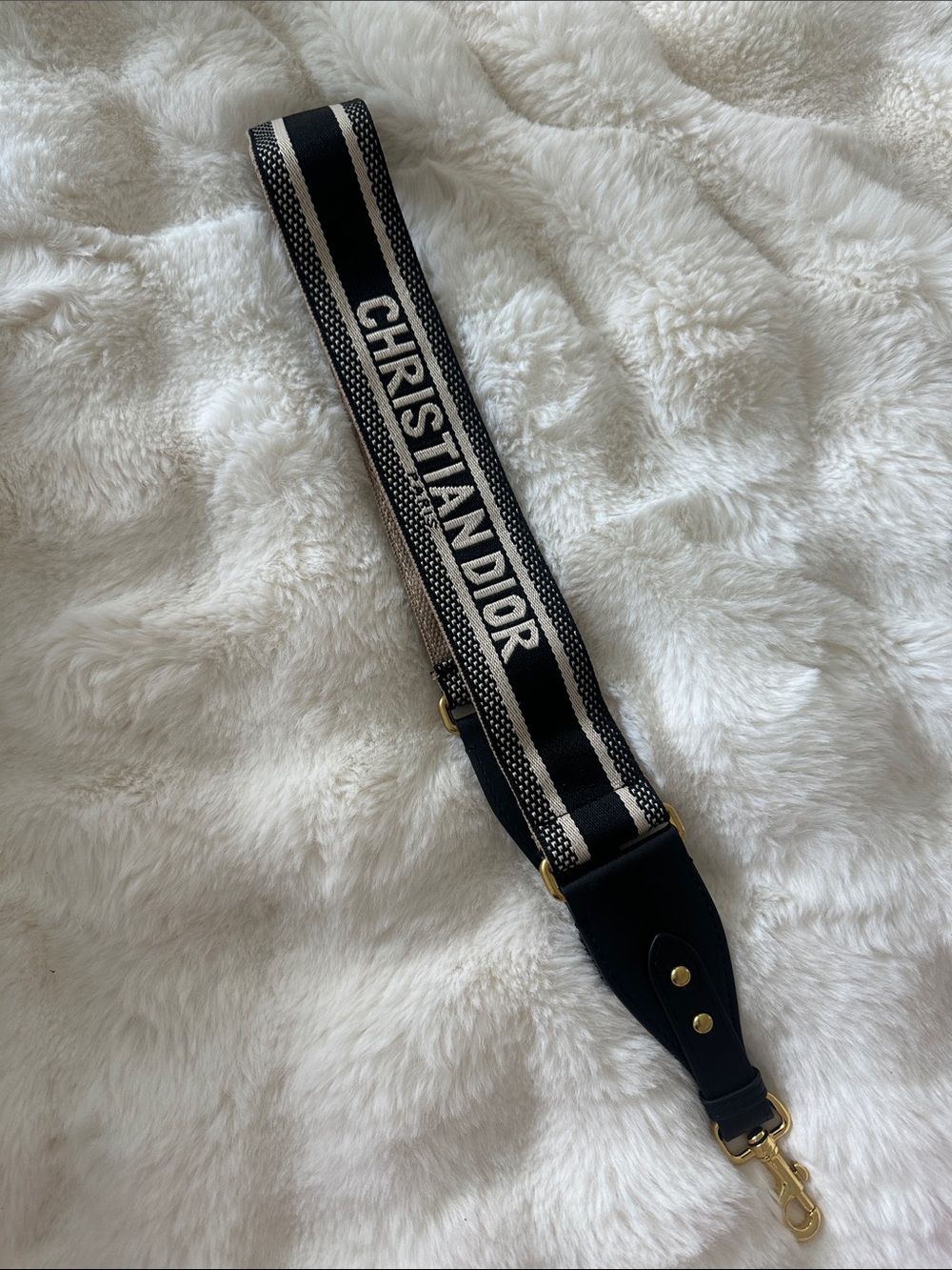 CD BLACK CREAM EXTRA SHOULDER STRAP 
GOLD EMBROIDERED